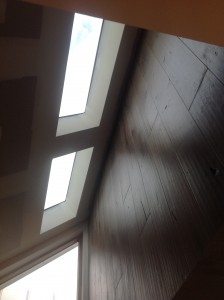 Velux Skylights facing timber feature wall Port Melbourne