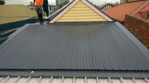 Colorbond metal reroof Flemington with timber repairs completed (image)