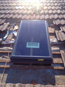 Velux FCM 3046 Skylight install in tiled roof Stage 1 - Flemington