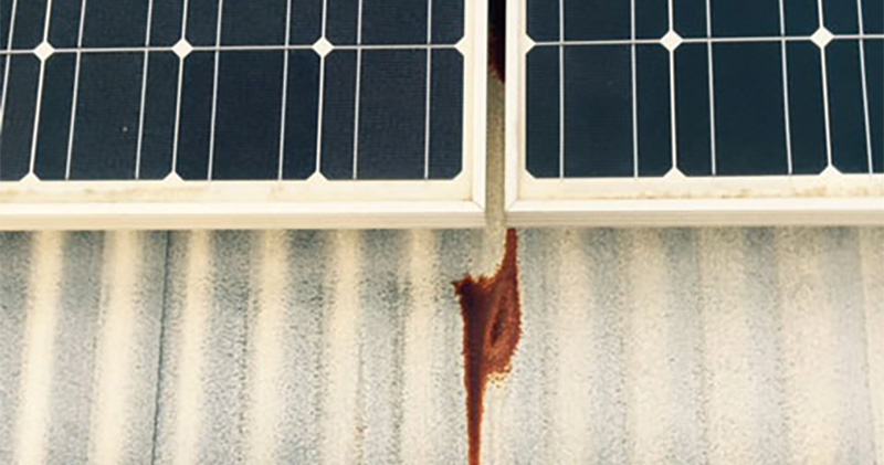 Solar Panels on Galvanised Metal Roof