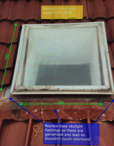 Perspex skylight replaced with Velux Skylight (before) - St Helena (image)