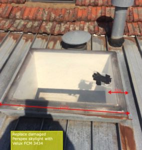 Perspex skylight replace with Velux (before) - Surrey Hills (image)