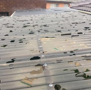 Hail damaged polycarb roofs repaired - Melbourne (image)