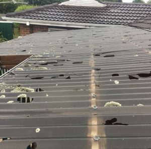 Hail damaged polycarb roofs replaced - Melbourne (image)