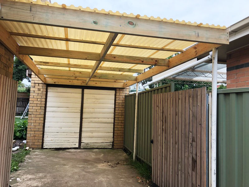 Carport reframed with new polycarb roof - Ivanhoe East (image)