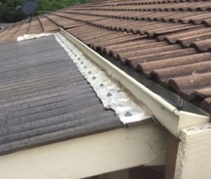 Hail damaged polycarb roof replaced (before) - Lower Plenty