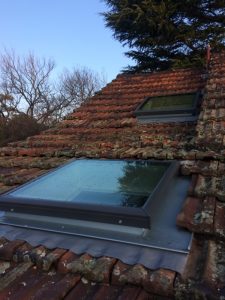 Velux FCM skylights installed in tiled roof