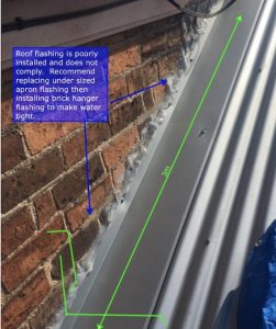Poorly installed apron flashing | Before | Albert Park | Roofrite