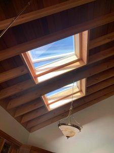 Velux Skylights installed with oregon timber lining | Essendon | Melbourne | Roofrite