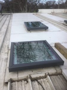Hail Damaged Polycarbonate Skylights | Tops Replaced with Velux FCM Skylights | Kensington | Roofrite
