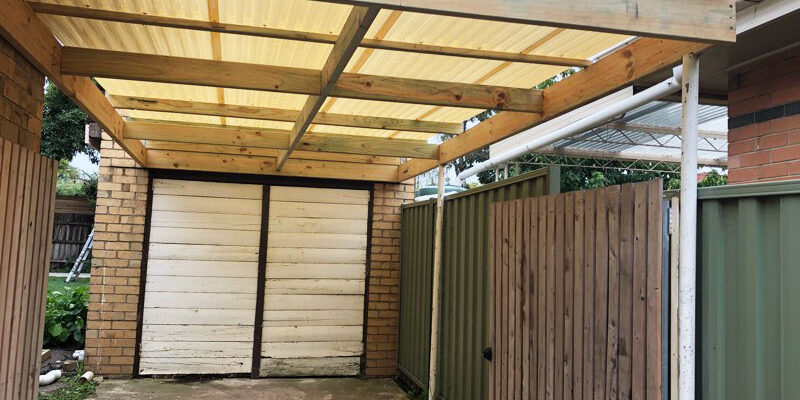 Carport reframed with new polycarb roof - Ivanhoe East (image)